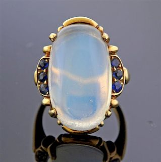 Tiffany &amp; Co 14k Gold Sapphire Moonstone Ring 