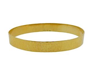 Ippolita 18k Gold Hand Hammered Bangle Bracelet 