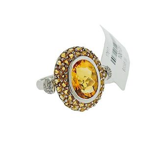 Le Vian LeVian 14k Gold Diamond Citrine Flip Top Ring