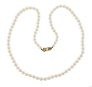 Vintage Mikimoto 14k Gold  Pearl Necklace