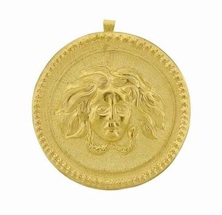 Large Buccellati 18K Gold Pendant Medallion