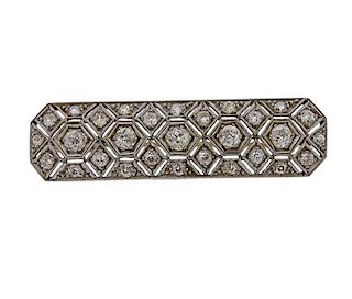 Art Deco Platinum Diamond Brooch Pin