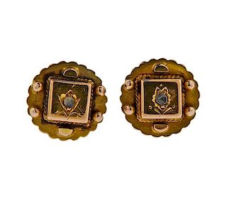 Antique Gold Stud Earrings 