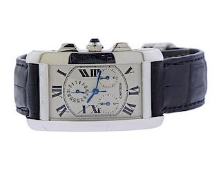 Cartier Tank Americaine 18K Gold Chronograph Watch 2312
