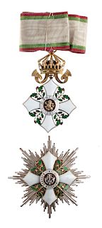 Bulgaria, Order of civil merit, breast star and neck badge.