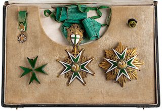 France, orders of St. Lazarus, a box with a breast star,commander’s neck badge, breast cross and miniatures