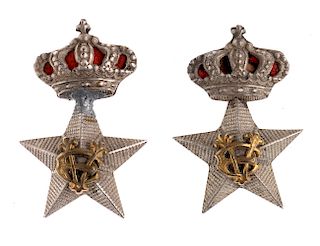  A PAIR OF NECK STARS OF A FIELD ADJUTANT OF THE KING 