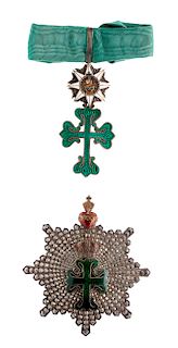Portugal, Order of St. Benedict d’Avis, breast star and neck badge.