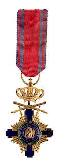 Romania, Order of the star,knight cross, first model for military merit.