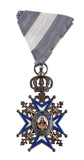Serbia, Order of St. Saba knight’s badge, first model.