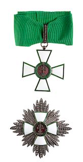 Hungary, Grand Officer set, breast star and neck badge.