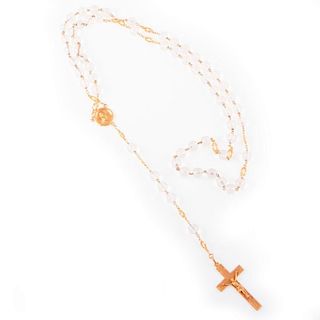 14k gold and glass bead rosary