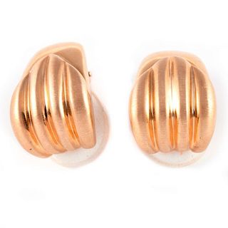 Pair of 14k gold clip earrings