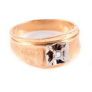 Gents diamond and 14k gold ring
