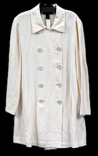 Vintage Donna Karan Ivory Linen Swing Coat Dress
