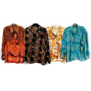 Collection of 8 Silk Designer Shirts one by Hermes