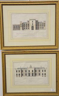 Set of four Colen Campbell, Architectural Elevations copper engravings H. Hulsberg, sight size: 10 1/2" x 15 1/2". Provenance: Property from the Credi