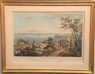 John Hill (1770 - 1850), after William Guy Wall, colored engraving, New York from Weehawken, sight size: 18 1/2" x 25 3/4". Provenance: Property from 