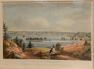 John Hill (1770-1850), after Hall, engraving, New York from Heights near Brooklyn, sight size: 18 1/4" x 26". Provenance: Property from the Credit Sui