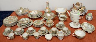 Large group of Famille Rose, Chinese export and Rose Medallion, to include two covered serving tureens, vases, set of plates, saucers and ten cups, la