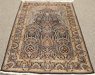 Silk Oriental prayer rug. 4' x 6'. Provenance: Estate of Mark W. Izard MD, Cider Brook Road, Avon, CT