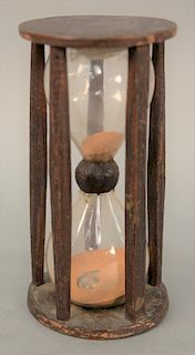 Early hourglass, 18th century. height 6 1/2 inches.