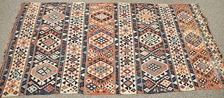 Kilim Oriental throw rug, 4' 10" x 9' 3".