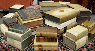 Group of approximately sixty five books, to include (1) Europaisches staatssecretaris 18 volumes, annuals 1730's, (2) Livy Historiarum 2nd edition pri