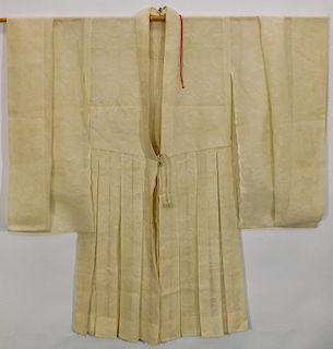 C.1900 Meiji Period White Gauzy Priest Robe Kimono