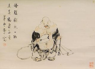 Japanese Buddha Hanging Wall Scroll Painting