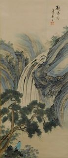 Japanese Landscape Hanging Wall Scroll Painting
