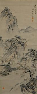 Japanese Landscape Hanging Wall Scroll Painting