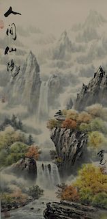 Japanese Scenic Landscape Hanging Wall Scroll