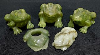 5PC Antique Chinese Jade Hardstone Carving Group
