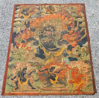Tibetan Thangka Buddhist Painting of Vajrapani