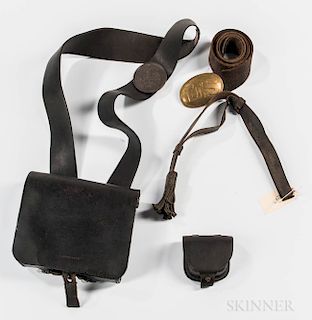 Four Civil War-era Leather Items