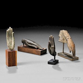 Four Metal Buddhist Hands