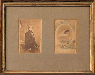 Framed Carte-de-visite of Jefferson Davis from the Brady Gallery