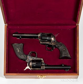 Cased Pair of Consecutively Serial Numbered 3rd Generation Colt Single-action Army Revolvers