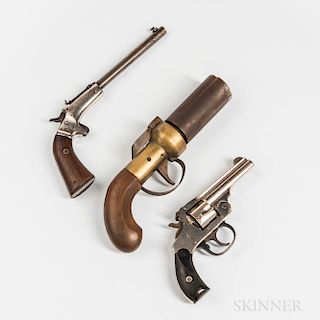 Stevens .22 Pistol, H&R .32 Revolver, and a Pepperbox Pistol