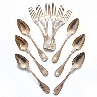 12 SILVER FORKS AND SPOONS