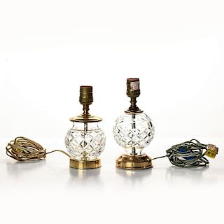 PAIR OF SMALL WATERFORD CRYSTAL TABLE LAMPS