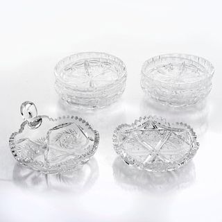 8 CUT CRYSTAL CANDY OR TRINKET DISHES