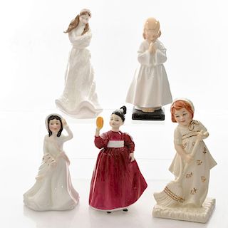5 ROYAL DOULTON CHILDREN AND LADY FIGURINES