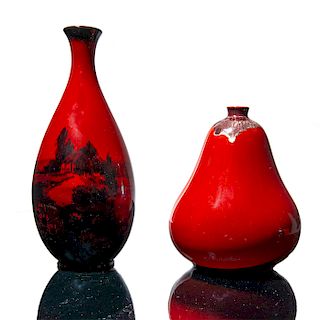 GROUP OF 2 ROYAL DOULTON FLAMBE VASES