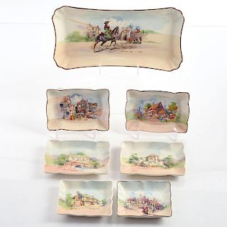 COLLECTION OF 7 ROYAL DOULTON HISTORIC ENGLAND TRAYS