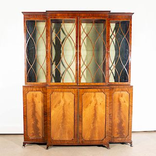 MONUMENTAL EARLY TWO-TIER CHINA CABINET