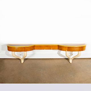 MID CENTURY MODERN WALL MOUNTED CONSOLE TABLE