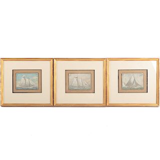 Louis J. Feuchter. Three Marine Watercolors