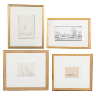 Louis J. Feuchter. Four Marine Themed Drawings